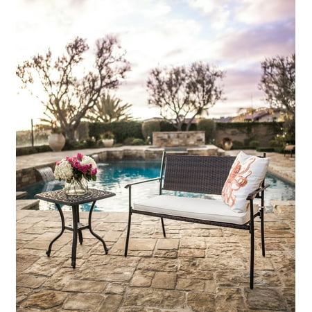 outdoor benches with high backs suncrown outdoor furniture high back iron frame rattan bench wicker loveseat w cushion outdoor benches with high backs suncrown outdoor furniture high back iron frame rattan bench wicker loveseat w cushion